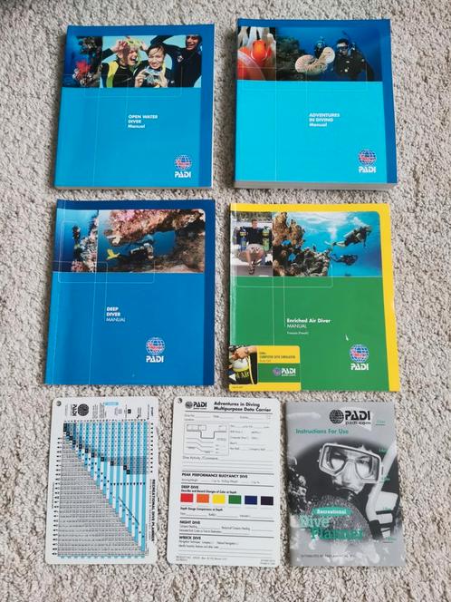 Kit complet cours PADI (Advanced) Open Water, Deep, Nitrox, Sports nautiques & Bateaux, Plongée, Comme neuf, Autres types, Enlèvement ou Envoi