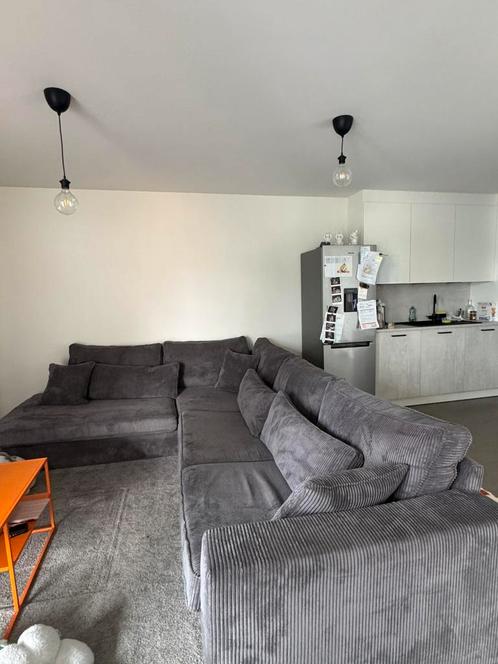Grote hoeksalon ribstof, Huis en Inrichting, Zetels | Complete zithoeken, Zo goed als nieuw, Stof, Ophalen
