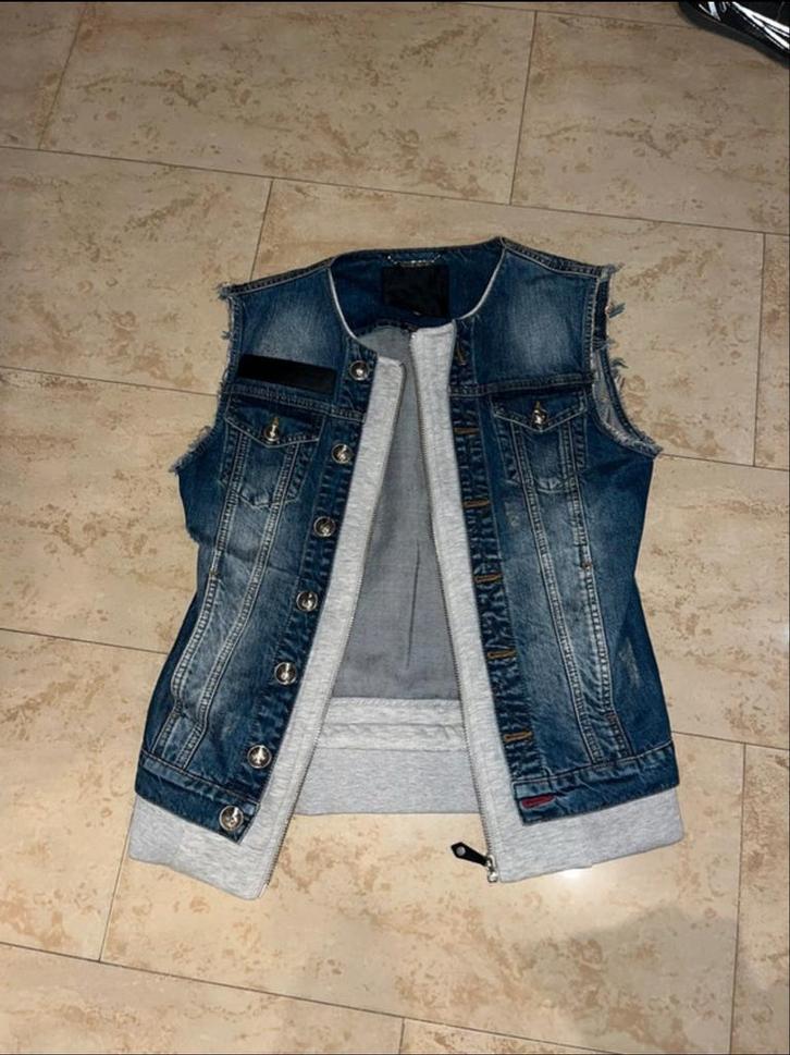 Philipp Plein - Indian Chief Jeans Vest - Medium - Nieuw, Kleding | Heren, Jassen | Zomer, Blauw, Ophalen of Verzenden