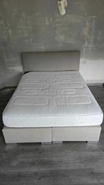 Boxspring 160x200 met matras, Huis en Inrichting, 160 cm, Beige, Zo goed als nieuw, Ophalen