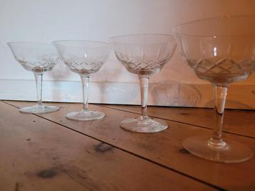 4 coupes en cristal de Val Saint Lambert  beschikbaar voor biedingen
