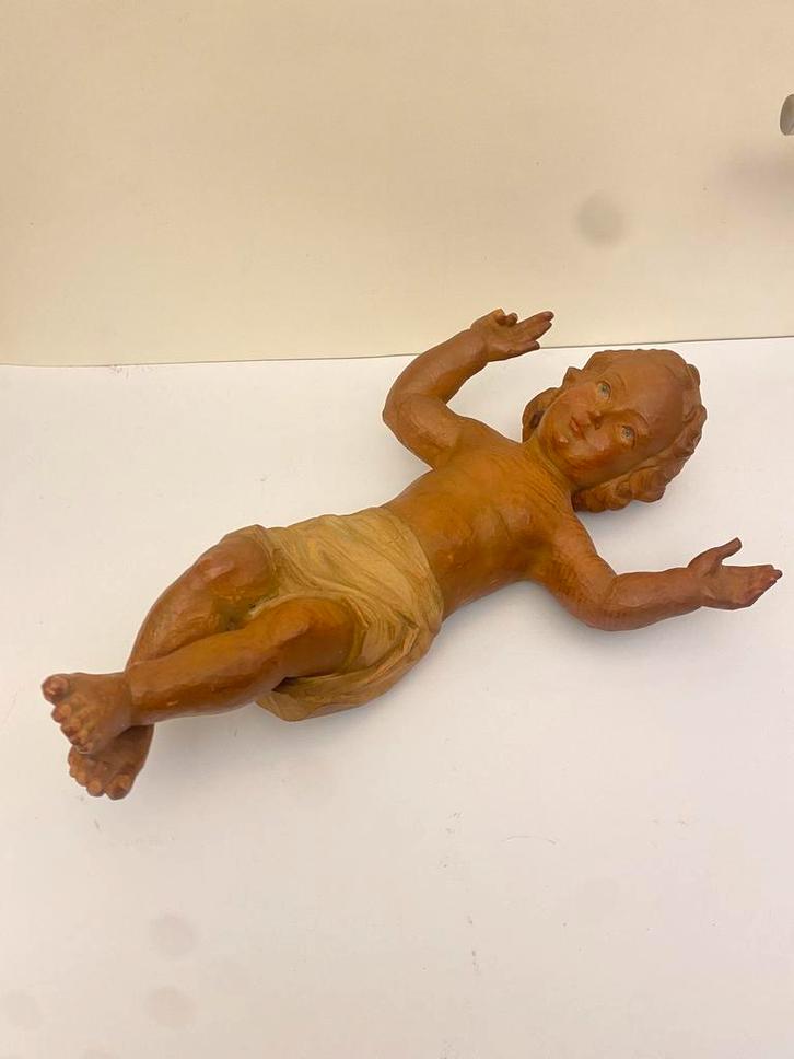Houtgesneden Jezuskind - 35cm - vermoedelijk kerk onderdeel., Antiek en Kunst, Antiek | Religieuze voorwerpen, Ophalen of Verzenden