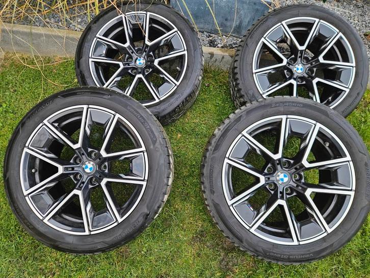 4 jantes BMW 858M 18" + pneus Hankook + TPMS état neuf, Autos : Pièces & Accessoires, Pneus & Jantes, Pneus et Jantes, Pneus été
