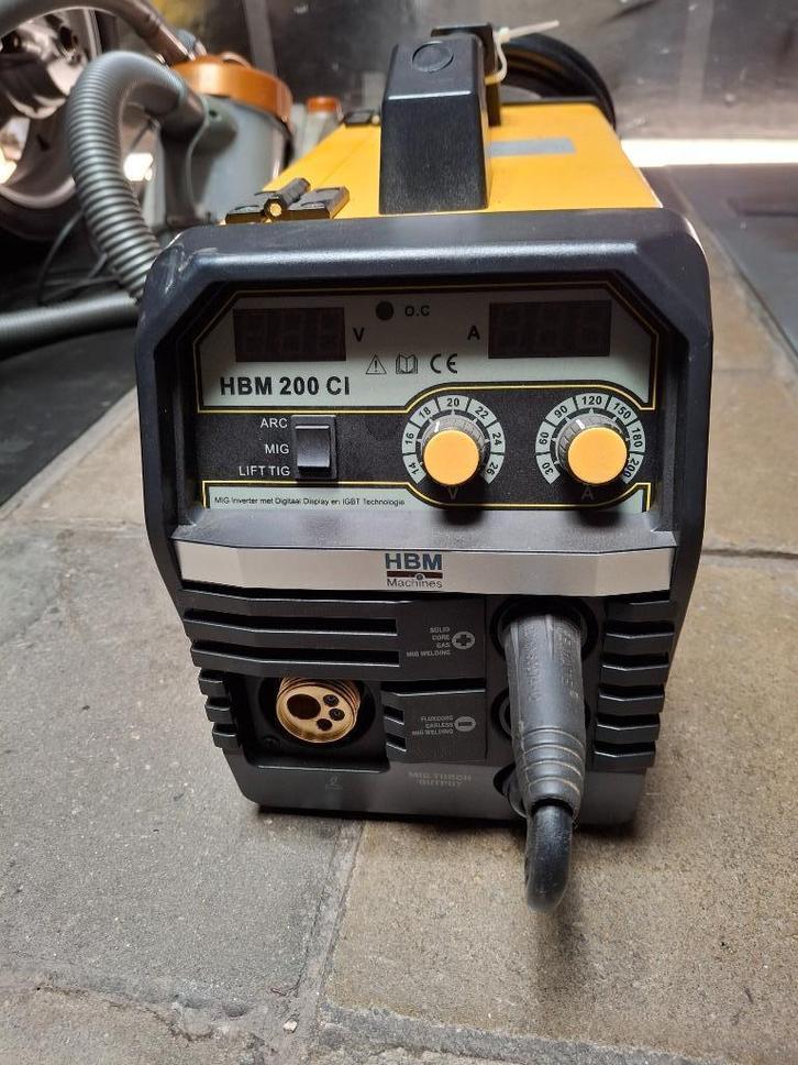 HBM 200 CI MIG LASAPPARAAT, Doe-het-zelf en Bouw, Gereedschap | Lasapparaten, Nieuw, Inverter, 150 tot 250 ampère, Ophalen
