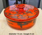 vintage oranje pot&deksel - decor Tokio nr1847- Gouda, Antiek en Kunst, Antiek | Keramiek en Aardewerk, Ophalen