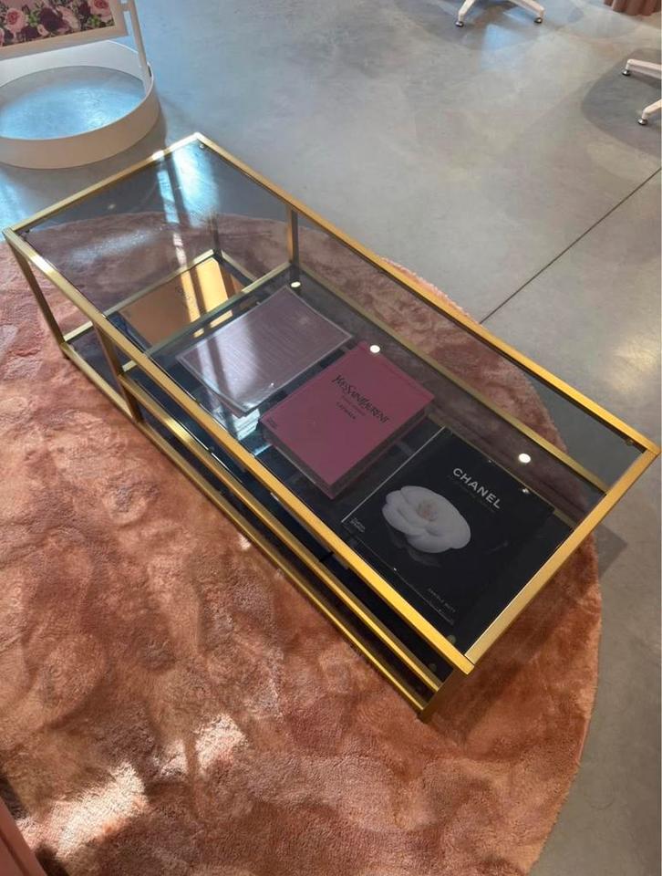 Salontafel met gesmoord glas, Huis en Inrichting, Tafels | Salontafels, Zo goed als nieuw, Glas, Ophalen