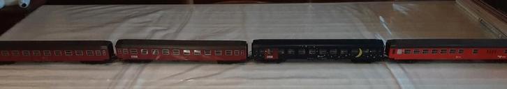 HO,  4 Roco DSB wagons, gelijkstroom., Hobby en Vrije tijd, Modeltreinen | H0, Zo goed als nieuw, Gelijkstroom, Roco, Ophalen of Verzenden