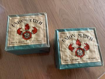 2 volle ongeopend Union Match luhifers beschikbaar voor biedingen
