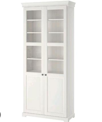 Ikea vitrinekast liatorp (wit), Huis en Inrichting, Ophalen, Zo goed als nieuw