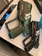 6 laserguns met 6 harnassen, Ophalen, Gebruikt