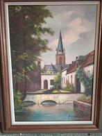 Schilderij binnenstad Ronse, Ophalen of Verzenden