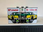 BP Course olie blikken, Verzamelen, Ophalen of Verzenden, Gebruikt, Reclamebord