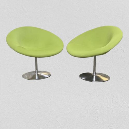 2 Globe draaistoelen van Pierre Paulin voor Artifort, Huis en Inrichting, Fauteuils, Gebruikt, Hout, Metaal, Stof, 75 tot 100 cm