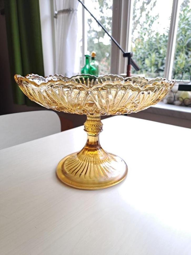 Amberkleurige fruitschaal Vintage, Antiek en Kunst, Antiek | Glaswerk en Kristal, Ophalen