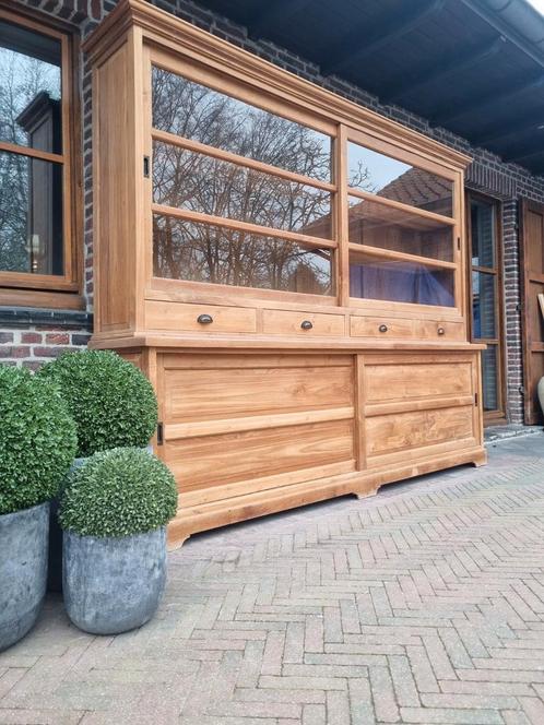 Teak buffetkast/vitrinekast 055/25 GRATIS LEVERING, Huis en Inrichting, Kasten | Buffetkasten, Zo goed als nieuw, Ophalen of Verzenden