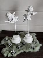 Kerstdecoratie : set van 2 engelen op staander, Diversen, Ophalen of Verzenden, Zo goed als nieuw