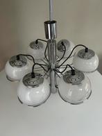 Vintage Retro Space Age Luster - Chroom & Opaline Glas, Huis en Inrichting, Ophalen, Gebruikt, Glas, Space age - Mid-century