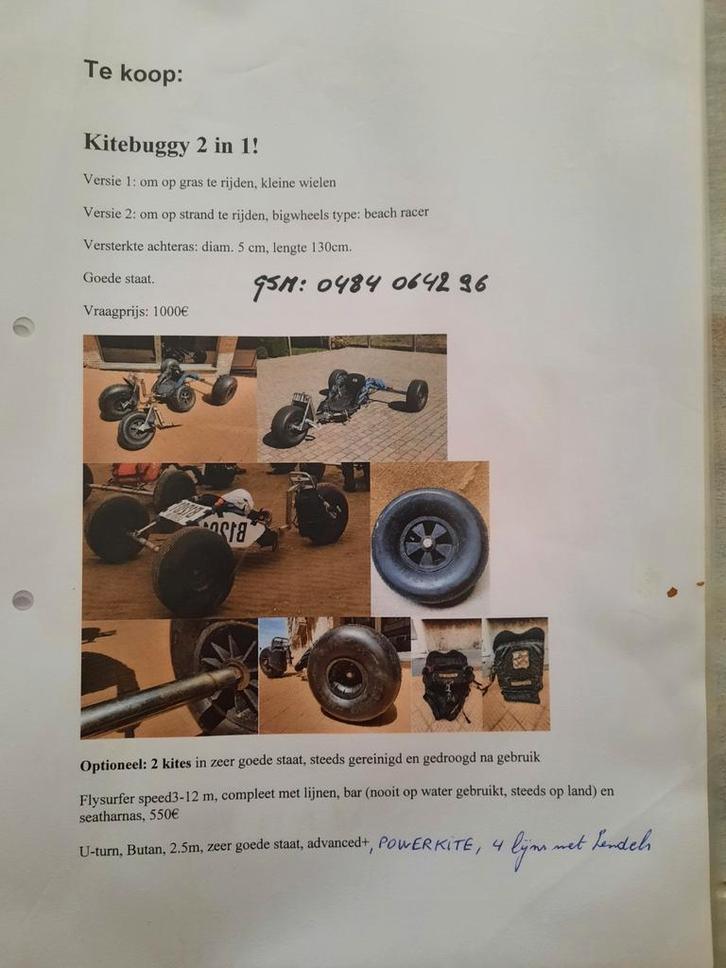 Kite buggy, Sport en Fitness, Vliegeren, Ophalen