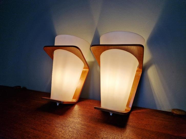 Paar Scandinavische schansen, ontwerp Louis Kalff, 1950, Antiek en Kunst, Antiek | Verlichting, Ophalen of Verzenden