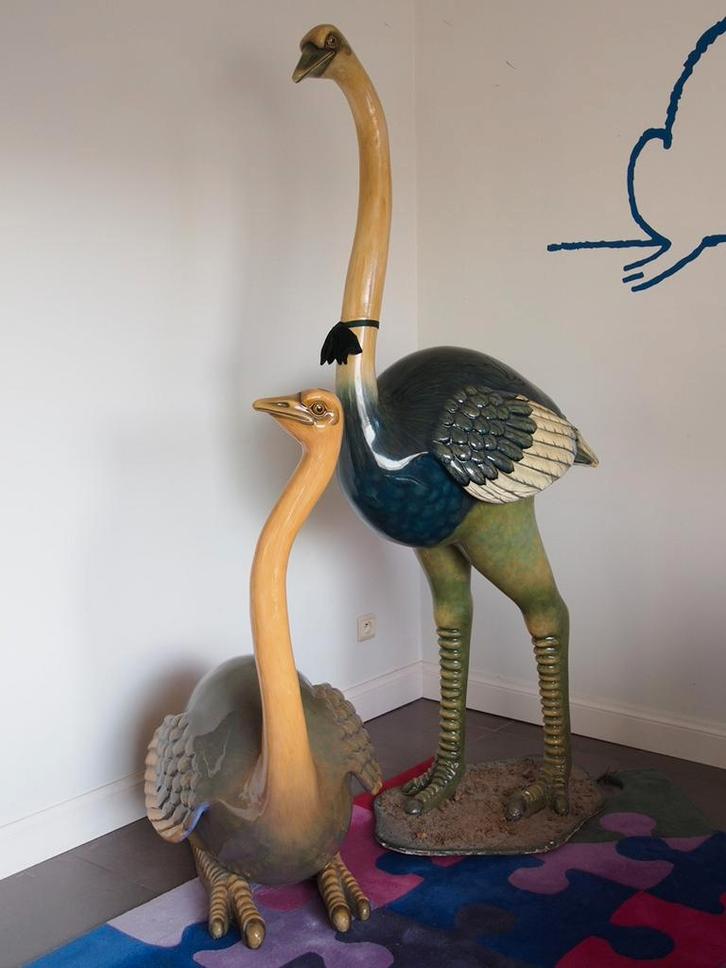 2 Grote kunstwerken,  struisvogel op 150 ex Luis Brizuela, Antiek en Kunst, Kunst | Designobjecten, Ophalen