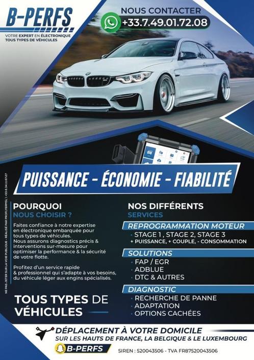 Suppression Adblue, FAP egr, reprogrammation moteur Stage 1,, Auto diversen, Tuning en Styling, Ophalen