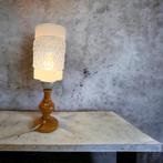 Vintage tafellamp / mini lampje met oranje voet / chroom, Ophalen of Verzenden