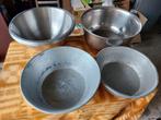A vendre 7 grands cul-de-poule inox professionnels, Ophalen, Zo goed als nieuw
