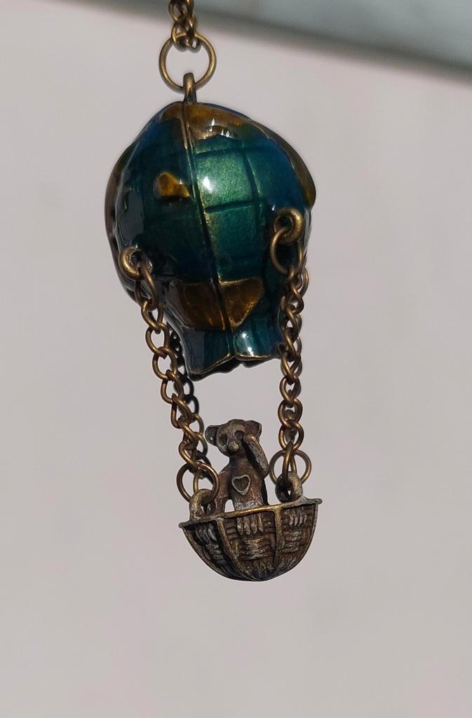 Collier neuf bronze montgolfière, Handtassen en Accessoires, Kettinghangers, Nieuw, Ophalen
