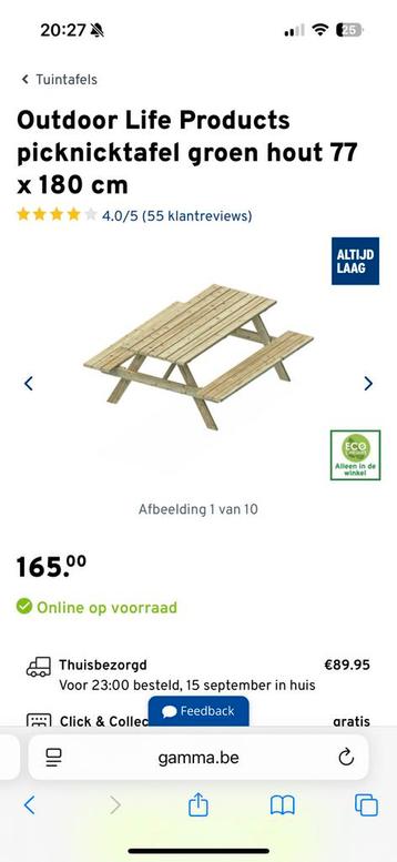 Picknick tafel beschikbaar voor biedingen
