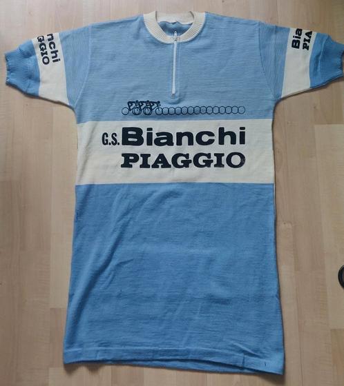 Maillot de cyclisme Vintage Bianchi Piaggio, Sports & Fitness, Cyclisme, Utilisé, Enlèvement ou Envoi