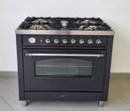 🍀Luxe Fornuis Boretti 90 cm antraciet 5 pits 1 grote oven, 60 cm of meer, 5 kookzones of meer, Vrijstaand, 90 tot 95 cm