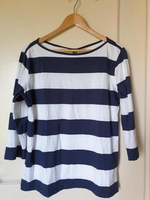 stretch (t-) shirt 3/4e mouw wit blauw gestreept Nieuw M, Kleding | Dames, T-shirts, Zo goed als nieuw, Maat 38/40 (M), Overige kleuren