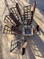 Industriële oude kandelaars / lantaarns voor aan de muur, Antiek en Kunst, Ophalen, Overige materialen