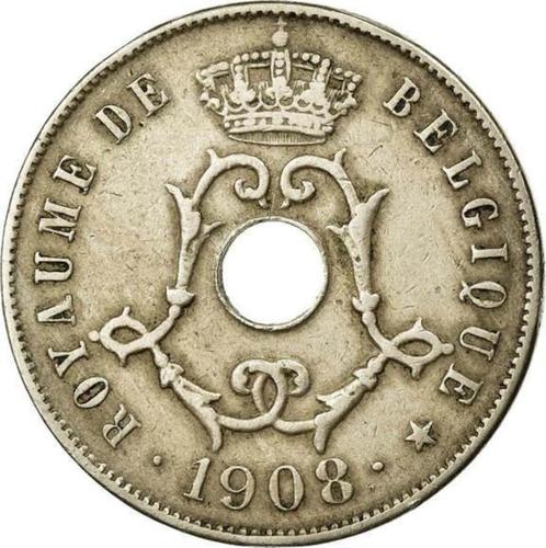Belgique 25 centimes, 1908, Timbres & Monnaies, Monnaies | Belgique, Monnaie en vrac, Enlèvement ou Envoi