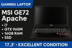 MSI GE72 Apache • i7 • GTX 960M • 16GB • SSD • 17.3", Computers en Software, Qwerty, Refurbished, Ophalen of Verzenden, Gaming