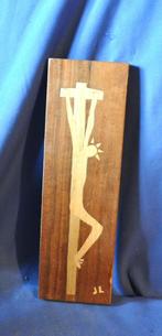 marqueterie d'art religieuse  signée J L lebon jean leon, Collections, Enlèvement ou Envoi, Utilisé, Autres types, Christianisme | Catholique