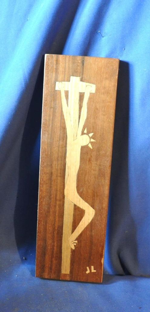 marqueterie d'art religieuse  signée J L lebon jean leon, Collections, Religion, Utilisé, Christianisme | Catholique, Autres types