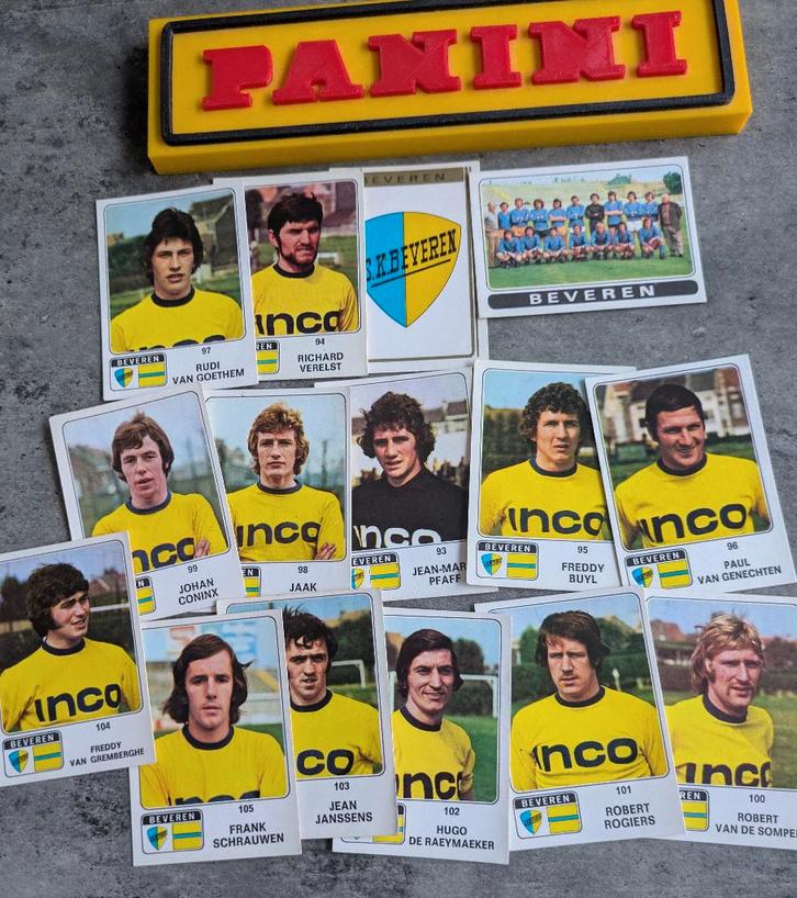 PANINI FOOTBALL 1973/74 BEVEREN SK 15X STICKERS 1973, Hobby en Vrije tijd, Stickers en Plaatjes, Verzenden