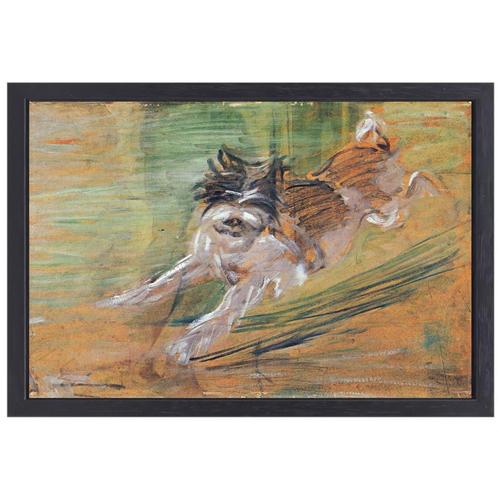 Springende Hond - Franz Marc canvas + baklijst 70x50cm, Huis en Inrichting, Woonaccessoires | Wanddecoraties, Nieuw, Verzenden