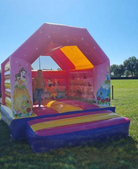 Springkasteel prinsessen te koop, Kinderen en Baby's, Speelgoed | Buiten | Springkussens, Zo goed als nieuw, Ophalen