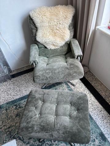 Vintage eenzit met poef, Enlèvement, Utilisé