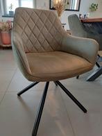 4 Eetkamerstoelen groen 180 draaibaar zwarte poten, Huis en Inrichting, Stoelen, Ophalen, Overige kleuren, Zo goed als nieuw, Vier