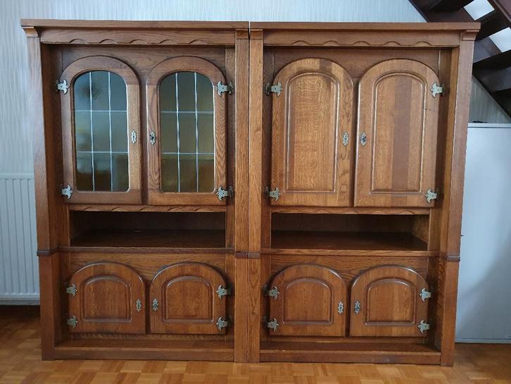 Vier eiken kasten, Maison & Meubles, Armoires | Dressoirs, Utilisé, 100 à 150 cm, 50 à 75 cm, Avec tiroir(s), Avec porte(s), Avec tablette(s)