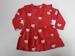Mt 68 Koraalkleurig jurkje met hartappels en ruches, Meisje, Jurkje of Rokje, Ophalen of Verzenden, Zo goed als nieuw