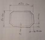 Facet spiegel, gebronsd 80x150 cm ., Ophalen, 100 tot 150 cm, Zo goed als nieuw, 75 tot 100 cm