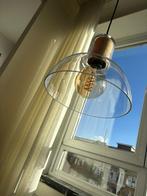 Hanglamp glas/hout, Huis en Inrichting, Lampen | Hanglampen, Ophalen, Zo goed als nieuw, Glas