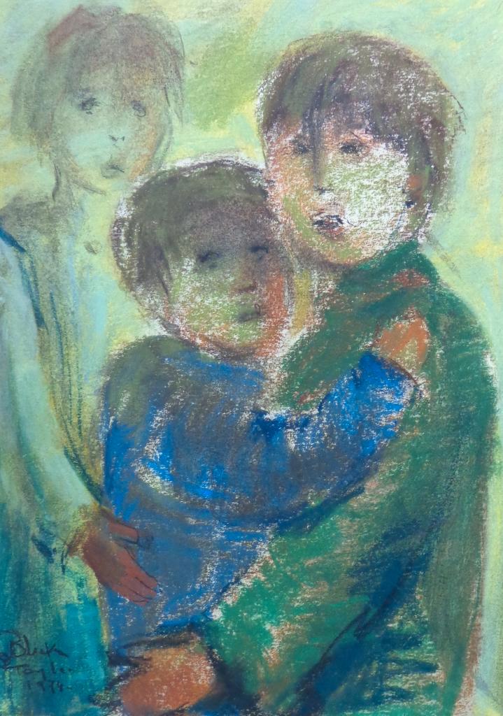 TONY-LUC BLICKX / FAMILIE / ORIGINEEL WERK / 39x30cm / SIG, Antiek en Kunst, Kunst | Schilderijen | Modern, Ophalen of Verzenden