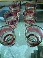 6 verres à shot en verre avec bord rouge rubis, Enlèvement