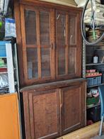 Vintage houten vitrinekast, Huis en Inrichting, Ophalen
