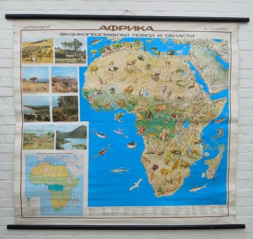 Afrika met fauna & flora, Antiquités & Art, Antiquités | Cartes scolaires, Enlèvement